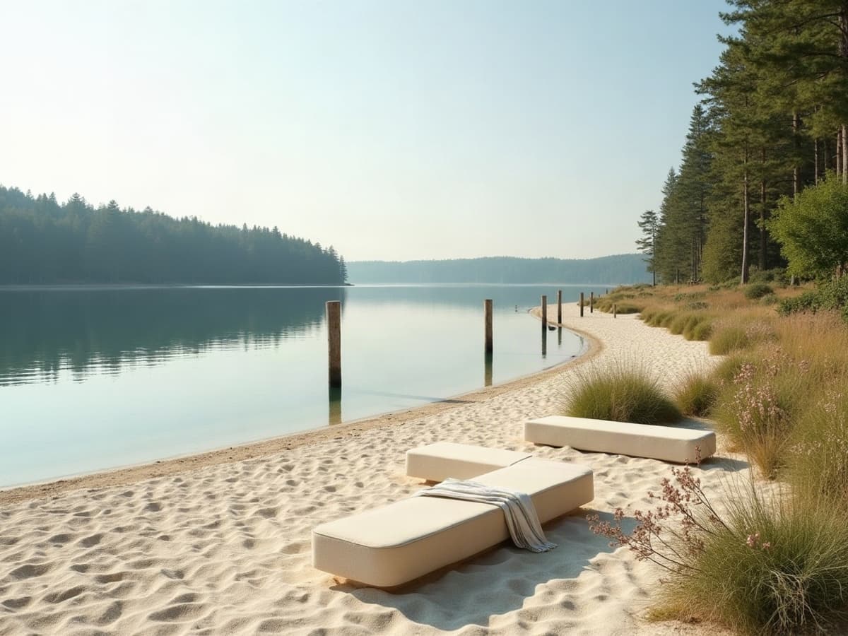 La plage du lac d'Orient à Lusigny-sur-Barse, sable fin et rive boisée, eau calme dans un cadre naturel préservé
